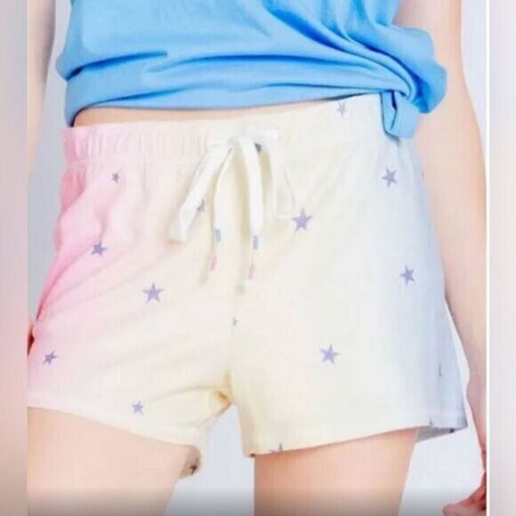 NWT PJ Salvage Women’s Lounge Sleep Shorts Ombré Cream Red Blue Stars - Size XL - Picture 1 of 6